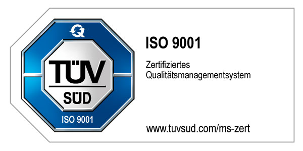 Die TÜV-Zertifizierung der genannten Arbeitsbereiche nach ISO 9001:2015 Die TÜV-Zertifizierung der genannten Arbeitsbereiche nach ISO 9001:2015